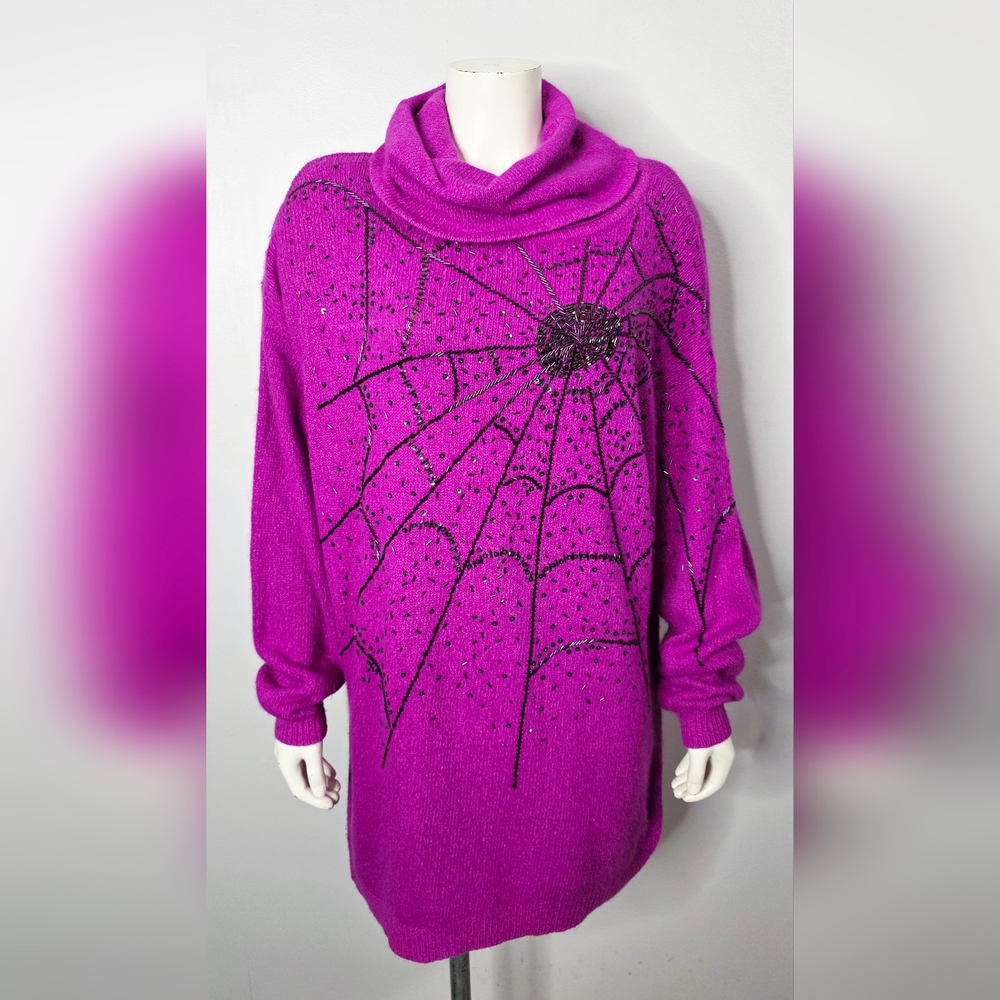 Vintage Purple Spider Web Sweater